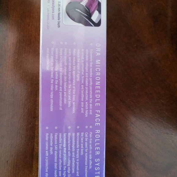ORA Beauty Purple/Black Microneedle Face Roller System - Picture 2 of 7